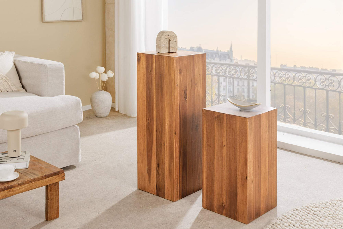 COLUMNA barna akácfa lerakóasztal 50 cm