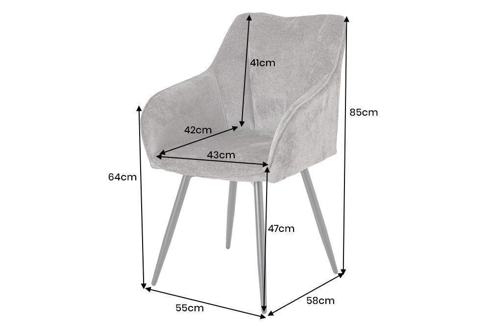 AVIGNON szürke polyester zsenília forgószék