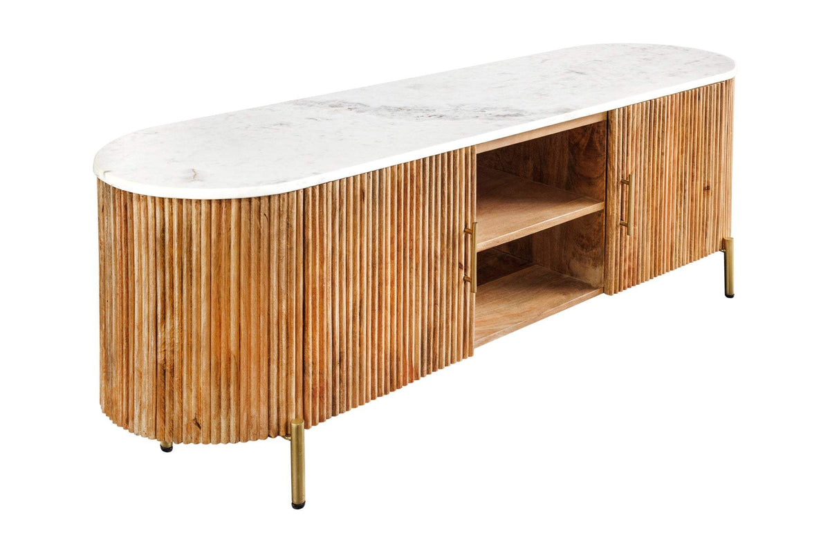 TRES CHIC fehér márvány tv szekrény