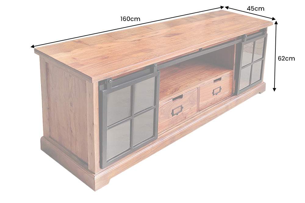 HERITAGE barna akácfa vitrin 160 cm