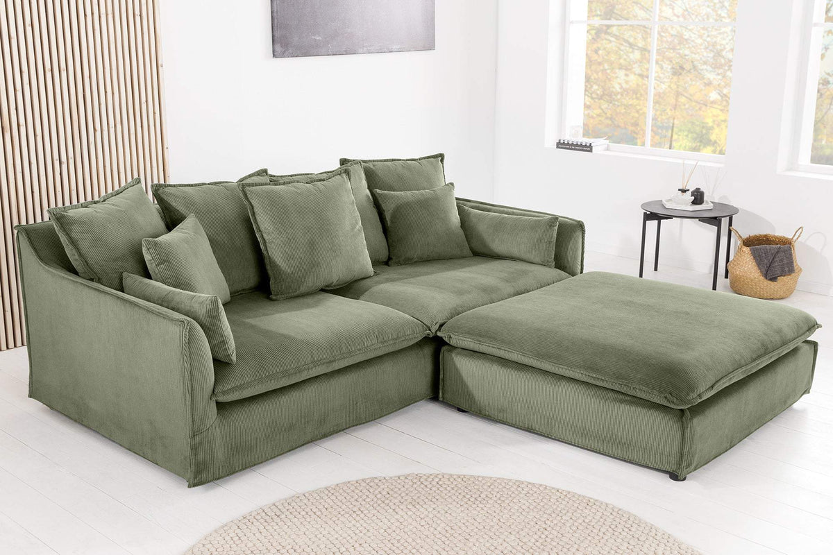 HEAVEN zöld kordbársony kanapé