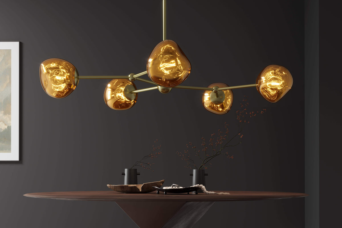 LIQUID DIAMOND arany üveg függőlámpa