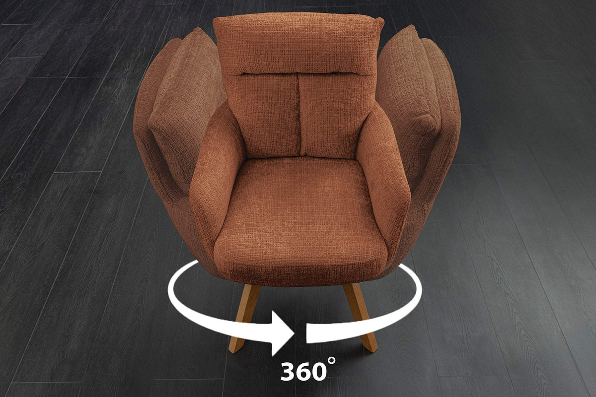 BIG GEORGE barna polyester zsenília forgószék