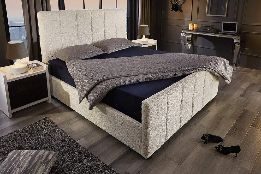 PRESTIGE bézs buklé ágy 180x200 cm