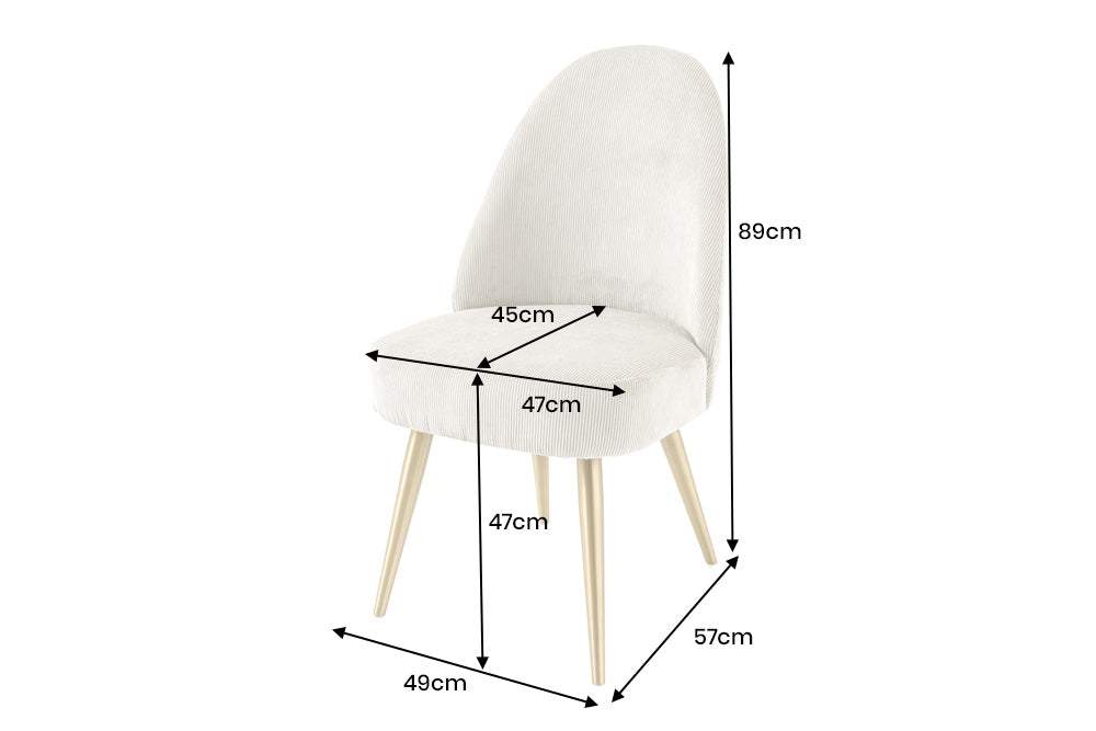 MIA CASA bézs kordbársony szék