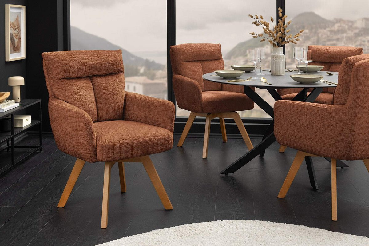 BIG GEORGE barna polyester zsenília forgószék