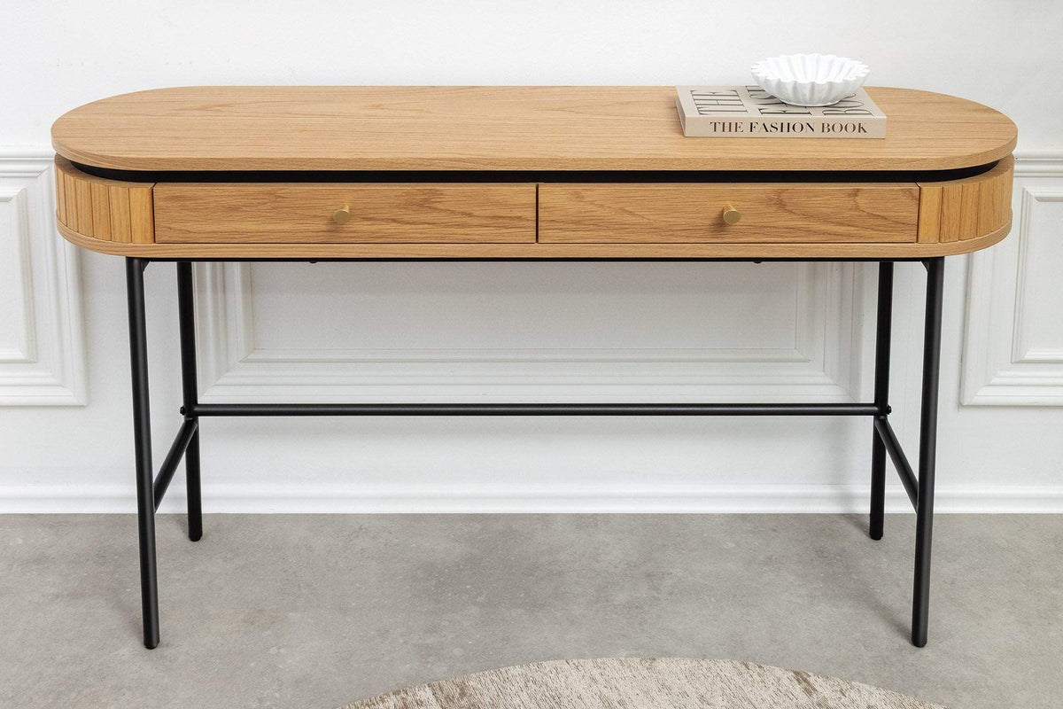 ATELIER barna tölgyfa furnér konzolasztal 120 cm