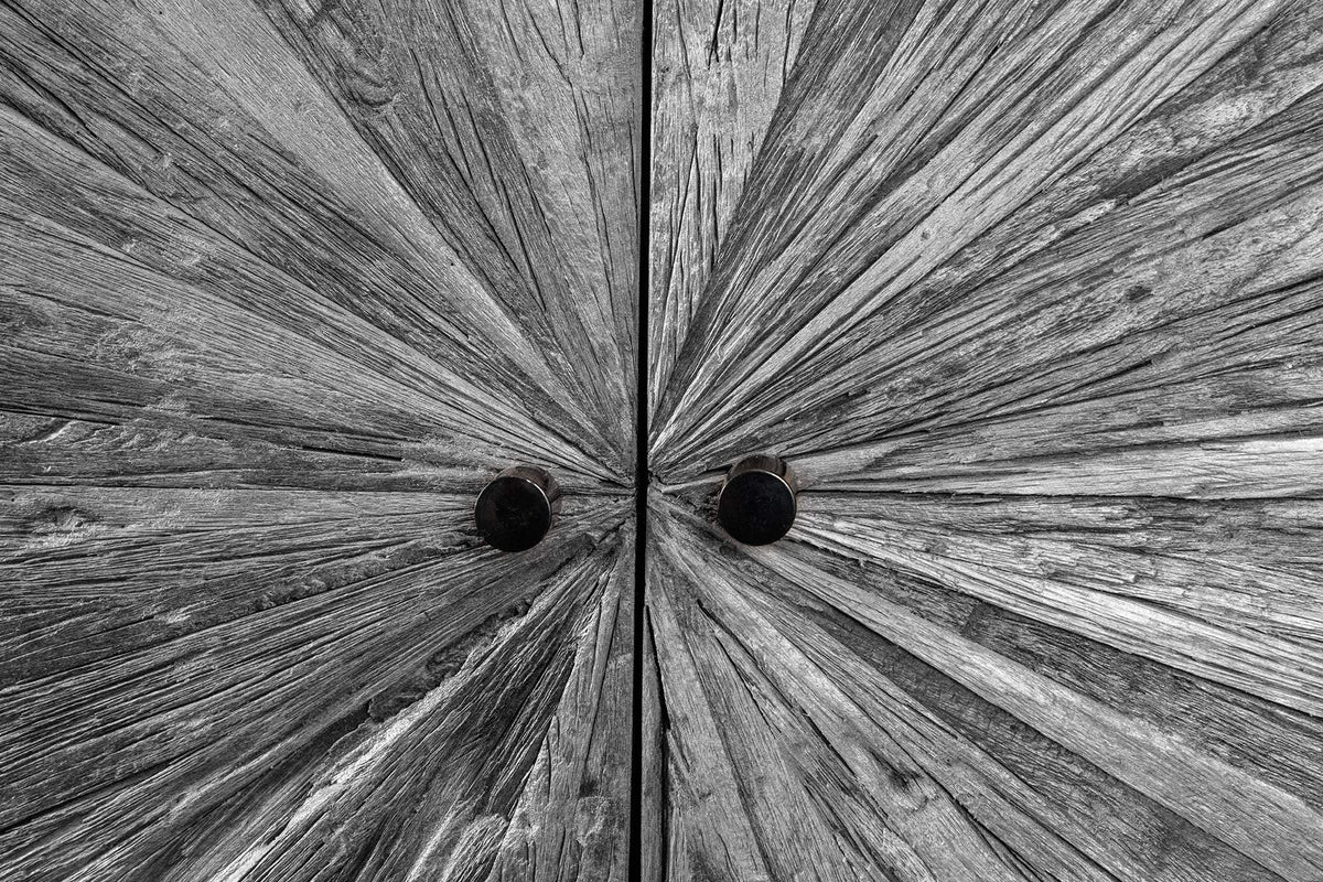 BARRACUDA szürke mangófa tikfa tálalószekrény