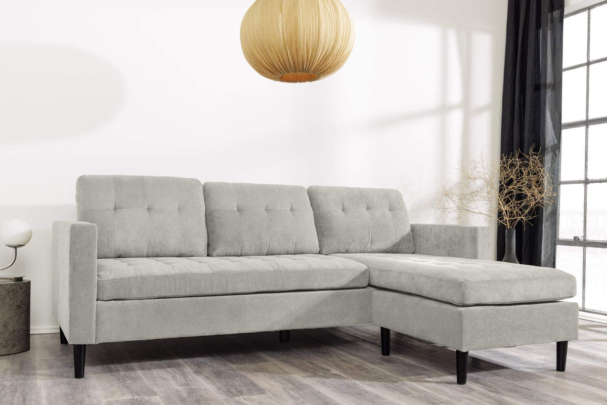 STOCKHOLM szürkésbarna kordbársony sarokkanapé