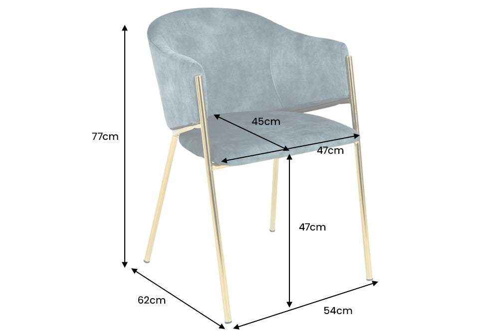 NOBLESSE kék bársony szék