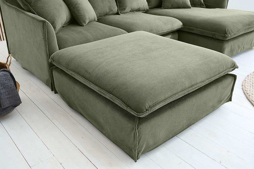 HEAVEN zöld kordbársony lábtartó