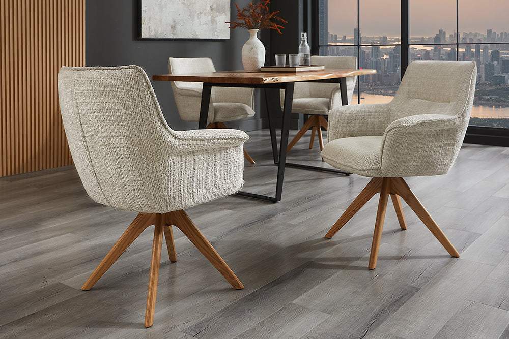 LE GRAND bézs polyester zsenília forgószék