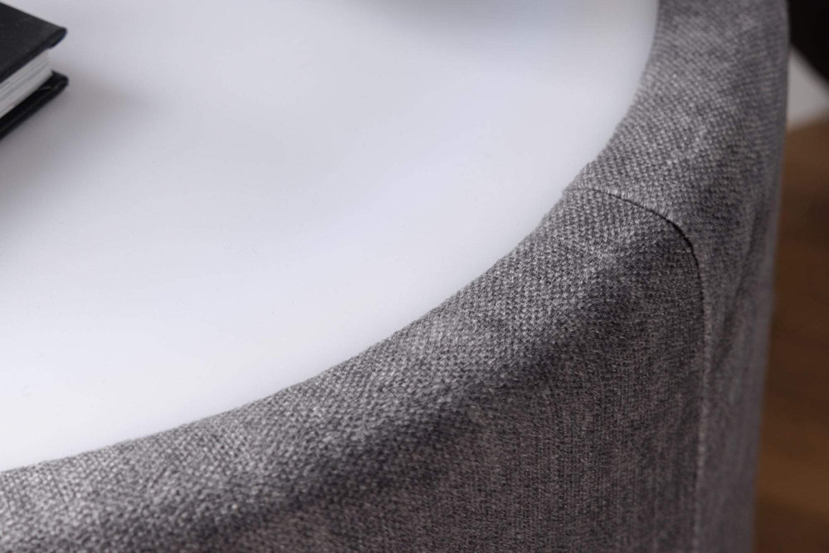 SIGNUM LED szürke bársony kerek éjjeliszekrény