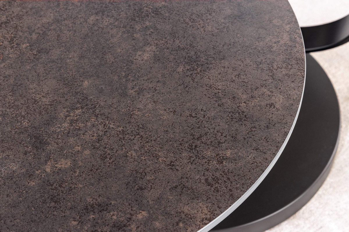 DANCING RINGS barna kerámia dohányzóasztal