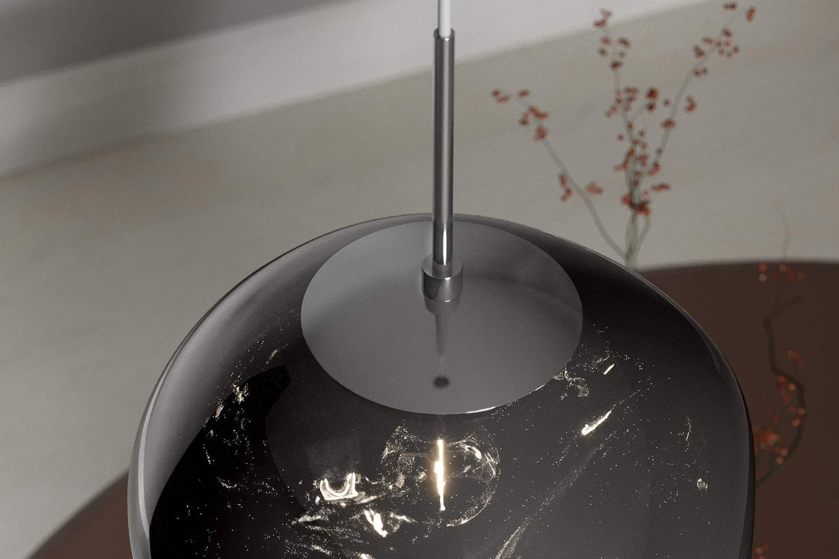 LIQUID DIAMOND fekete üveg függőlámpa 35 cm