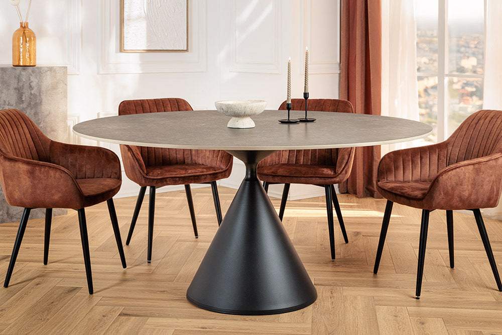 SIGNATURE szürke kerámia étkezőasztal 135 cm