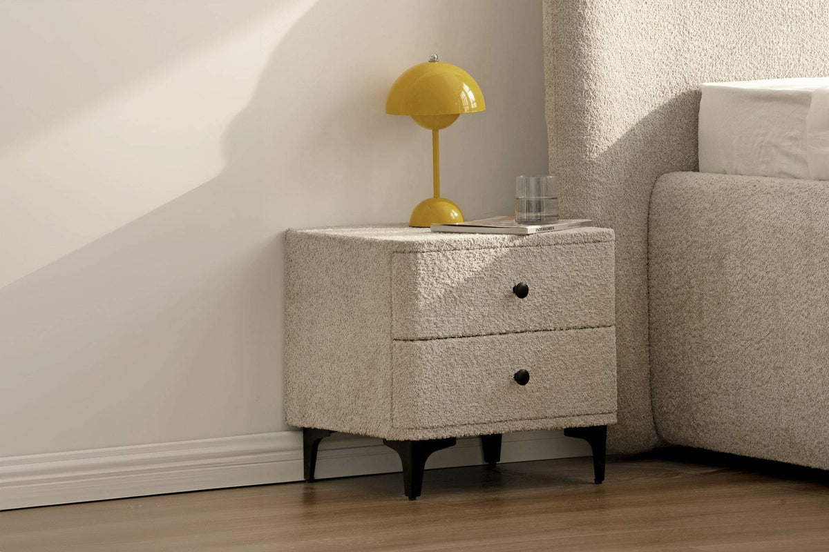 ART DECO szürkésbarna buklé éjjeliszekrény