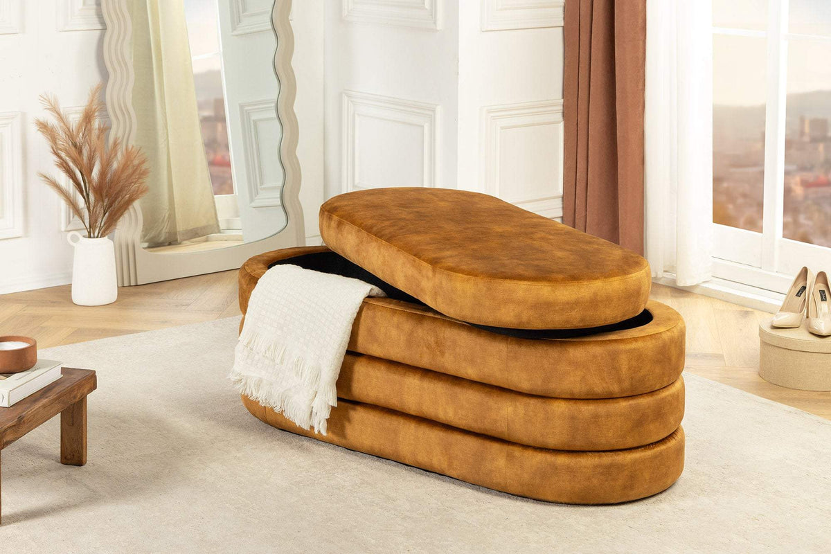 VOQUE sárga bársony ülőpad