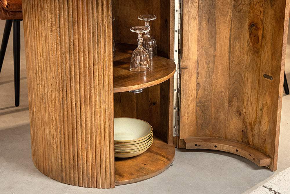 TRES CHIC barna mangófa étkezőasztal 120 cm