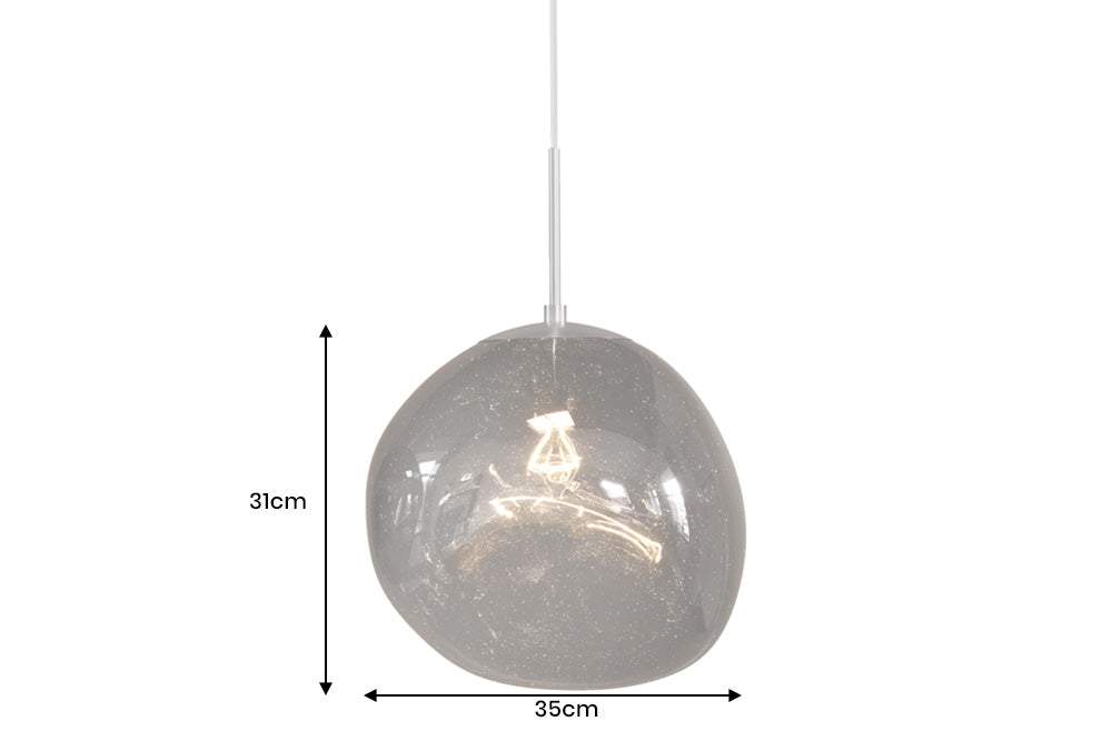 LIQUID DIAMOND fekete üveg függőlámpa 35 cm