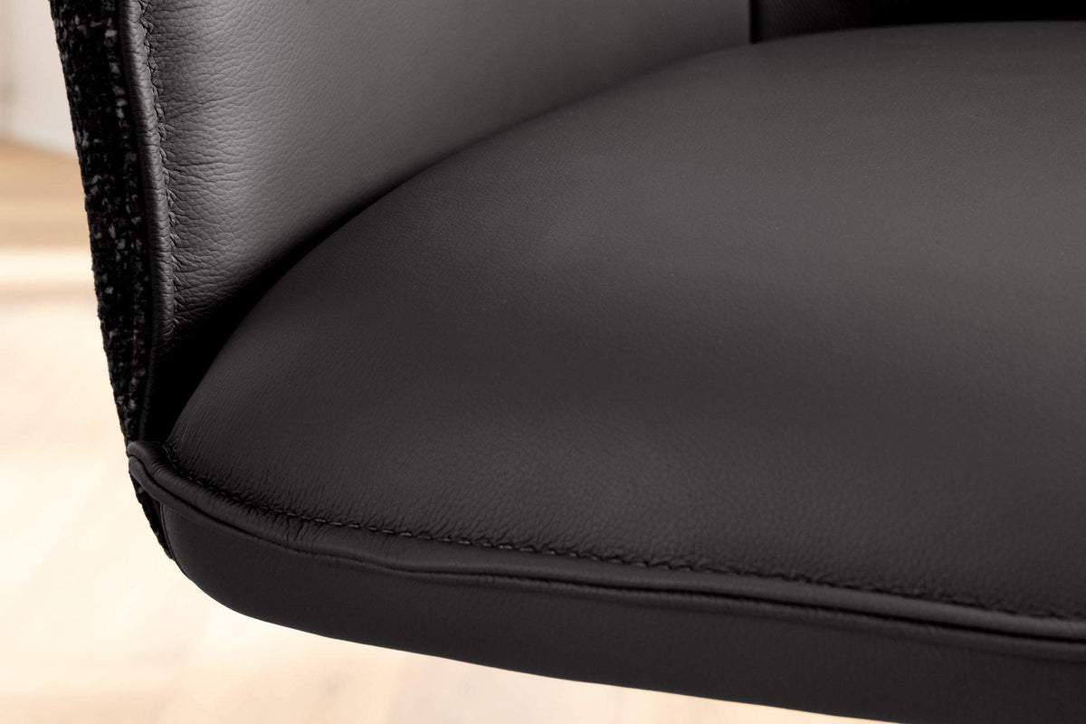 LE GRAND fekete bőr forgószék