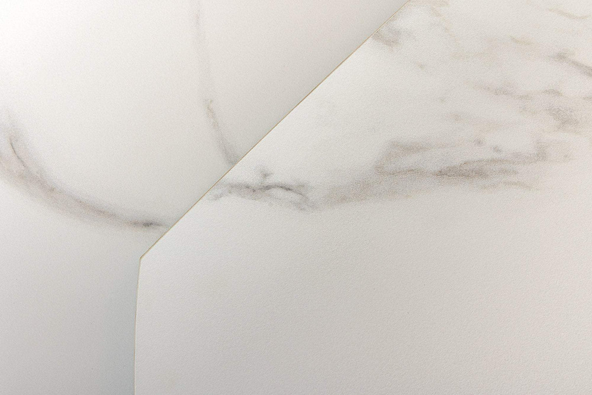 INCEPTION fehér kerámia étkezőasztal 130-190 cm