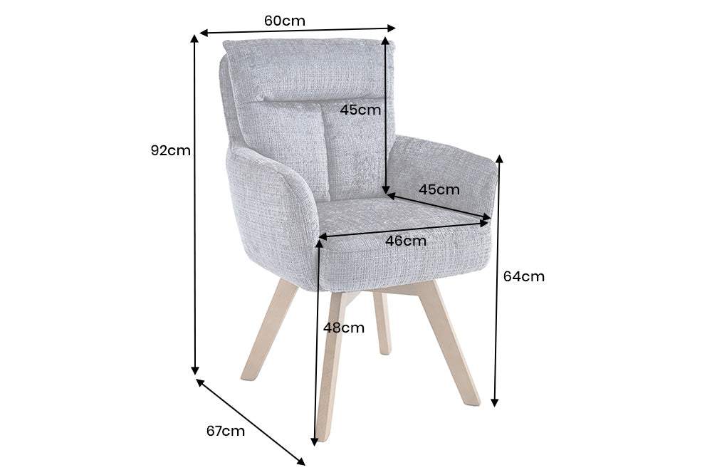 BIG GEORGE szürke polyester zsenília forgószék