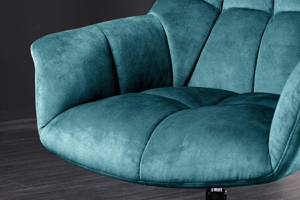 PAPILLON kék bársony fotel