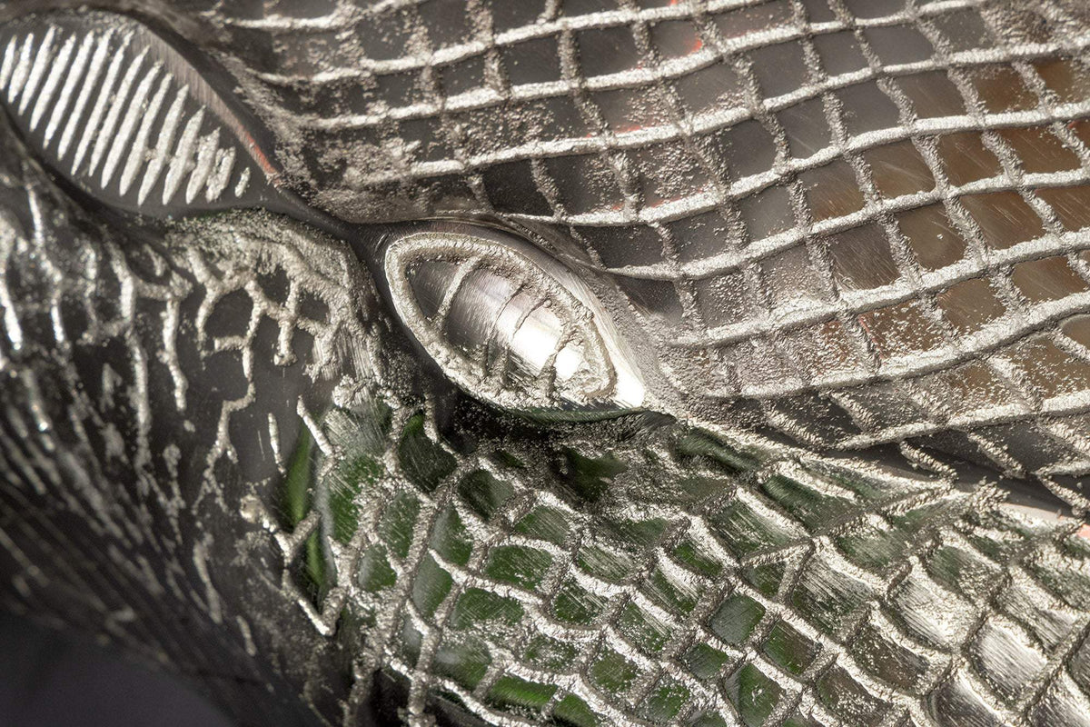 WILDLIFE CROCODILE ezüst üveg lerakóasztal