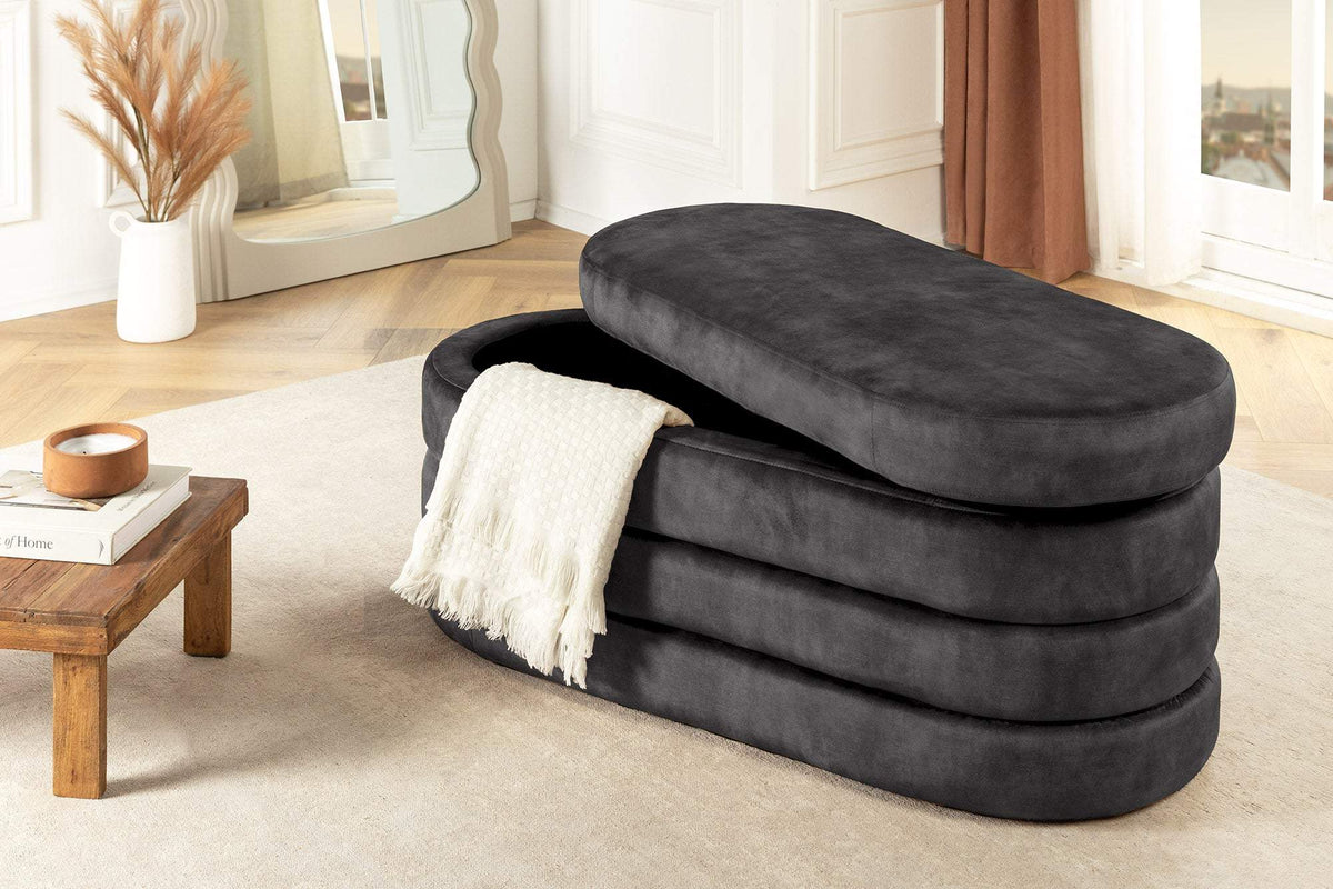 VOQUE szürke bársony ülőpad