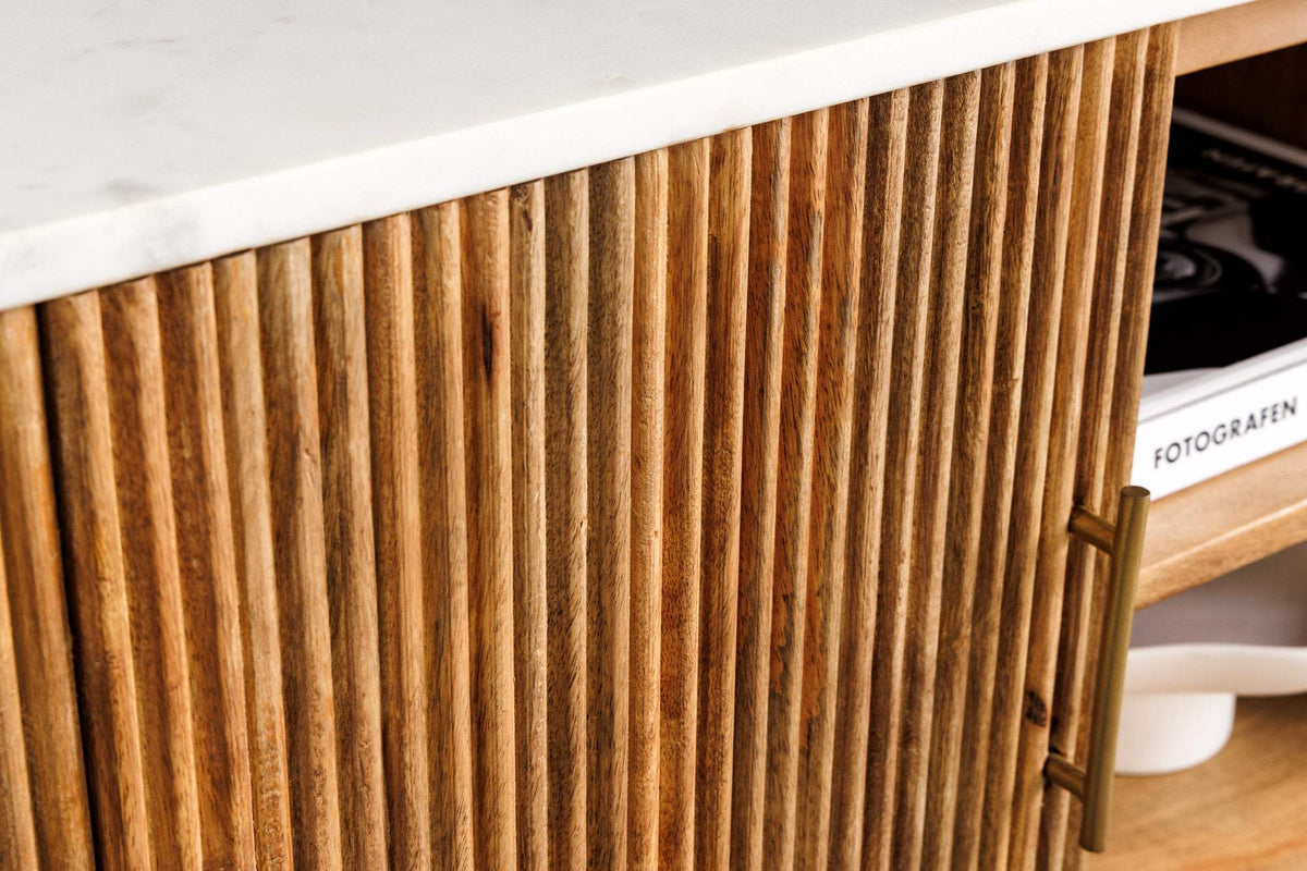 TRES CHIC fehér márvány tv szekrény