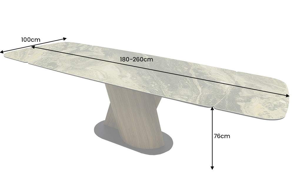ELEMENTS bézs kerámia étkezőasztal 180-260 cm