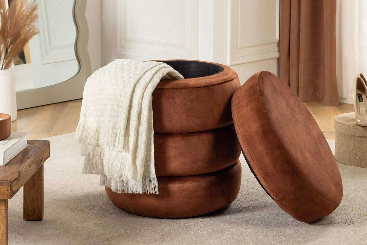 VOQUE barna bársony lábtartó