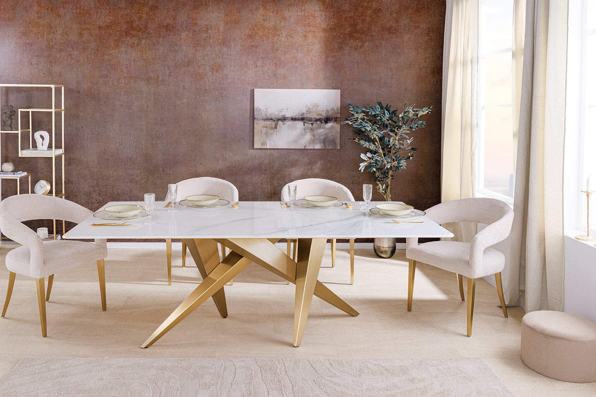 ART LIVING fehér kerámia étkezőasztal 200 cm