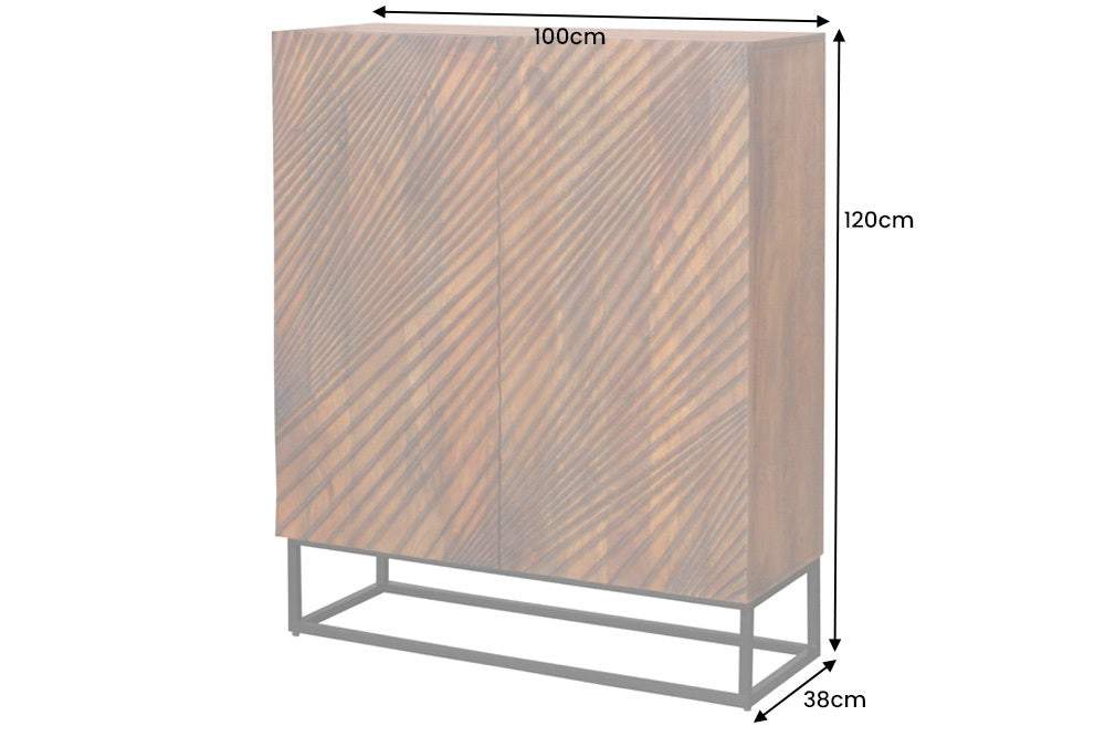 LINE ART barna mangófa tálalószekrény