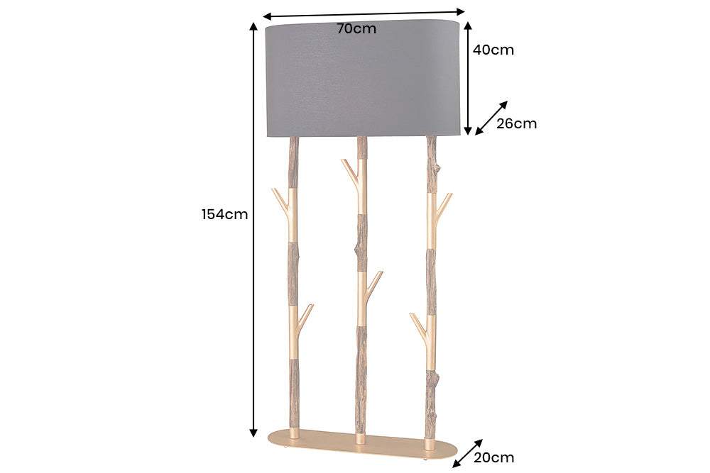 WARDROBE arany fa állólámpa