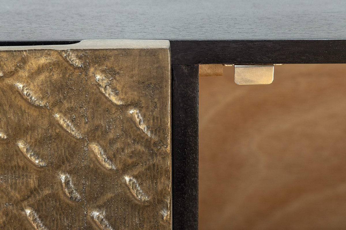 SNAKE fekete-barna mangófa tálalószekrény