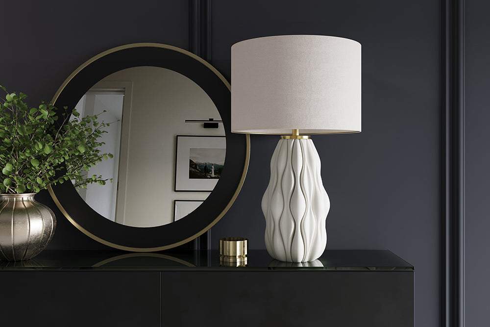 ELEGANCIA fehér kerámia asztali lámpa