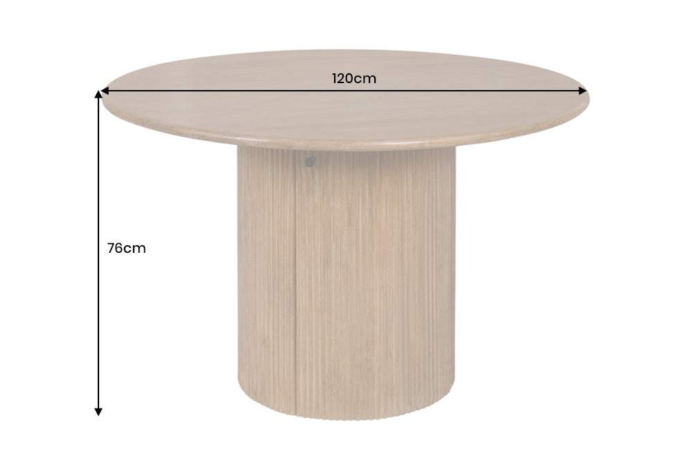 TRES CHIC barna mangófa étkezőasztal 120 cm