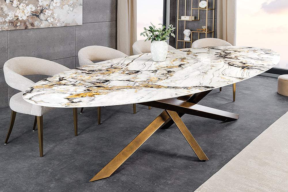 SCULPTURE tarka kerámia étkezőasztal 280 cm