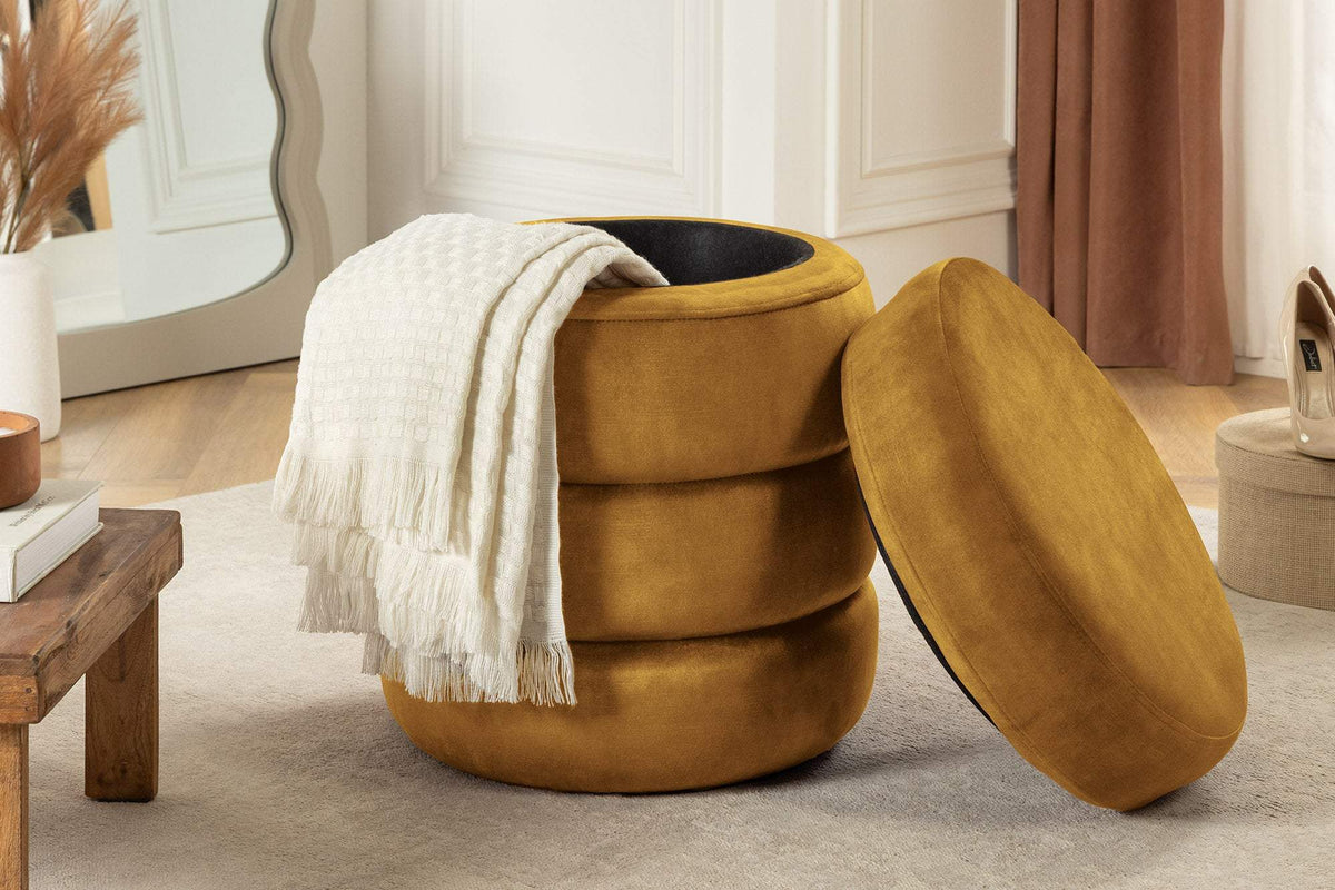 VOQUE sárga bársony lábtartó