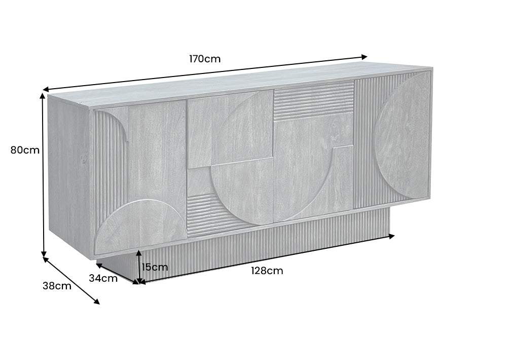 ART DECO szürke mangófa komód