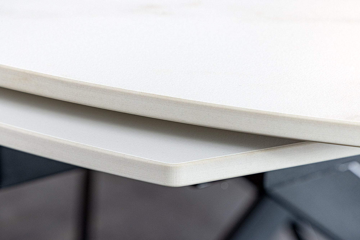 INCEPTION fehér kerámia étkezőasztal 130-190 cm