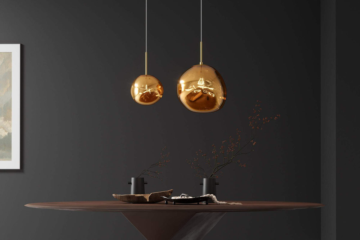 LIQUID DIAMOND arany üveg függőlámpa 20 cm