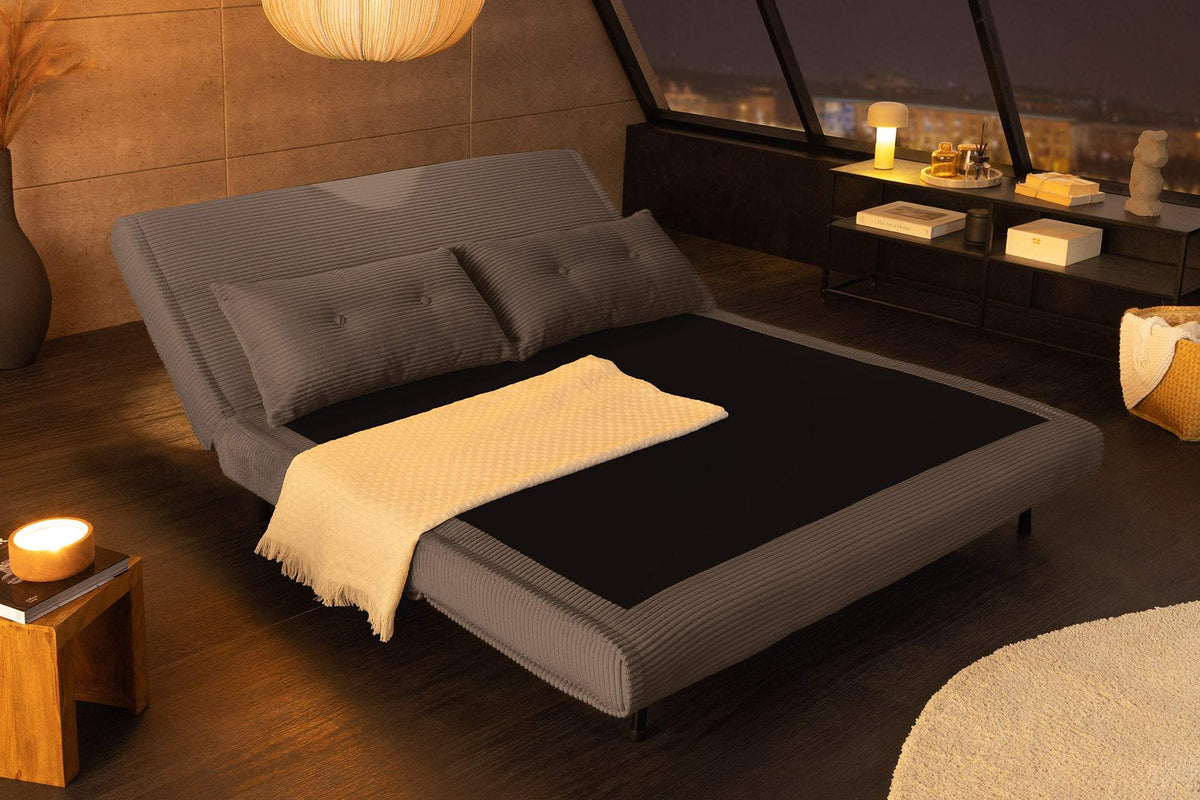 SMART MULTIFUNCTION szürke kordbársony fotelágy 140 cm