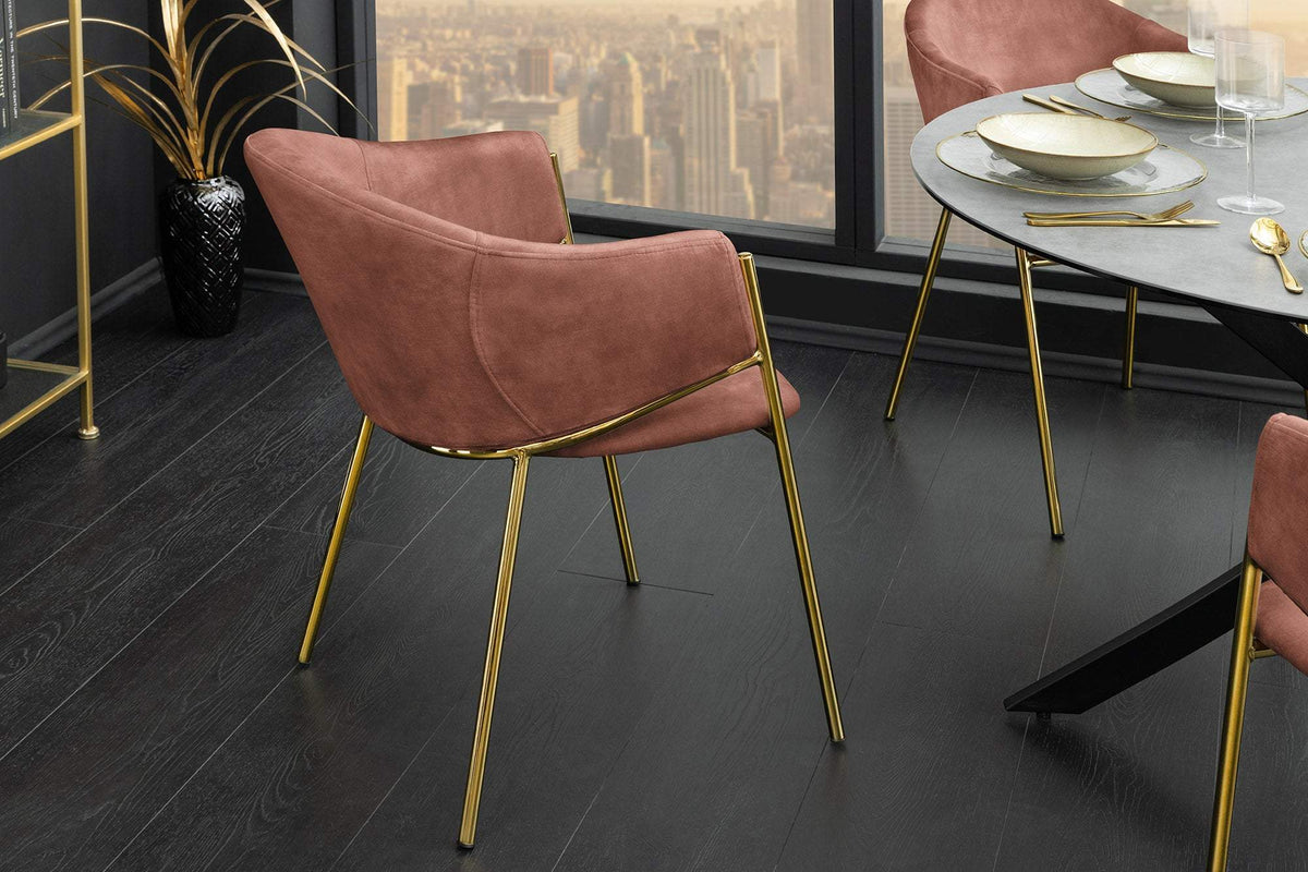 NOBLESSE rózsaszín bársony szék