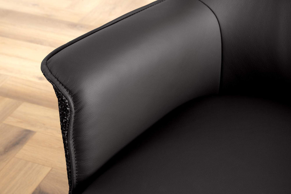 LE GRAND fekete bőr forgószék