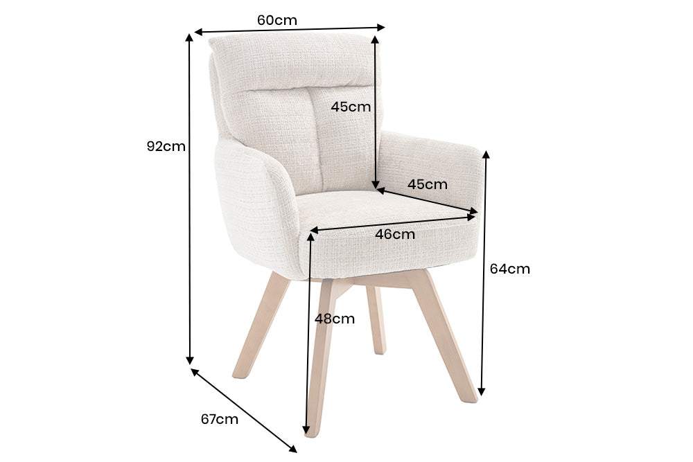 BIG GEORGE bézs polyester zsenília forgószék