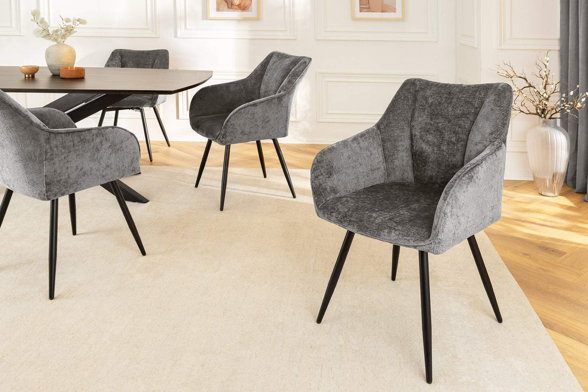 AVIGNON szürke polyester zsenília forgószék