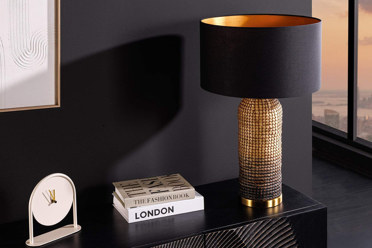 ZEA fekete fonott asztali lámpa